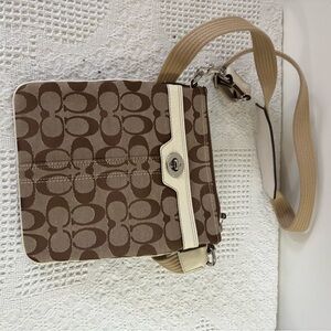Coach Brown and Cream Crossbody Bag